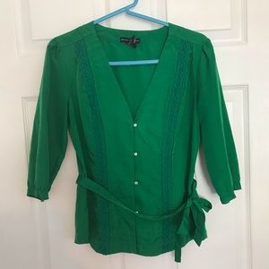 New York and Company Kelly Green Blouse